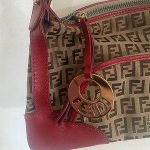 Vintage Red Fendi Baguette Bag